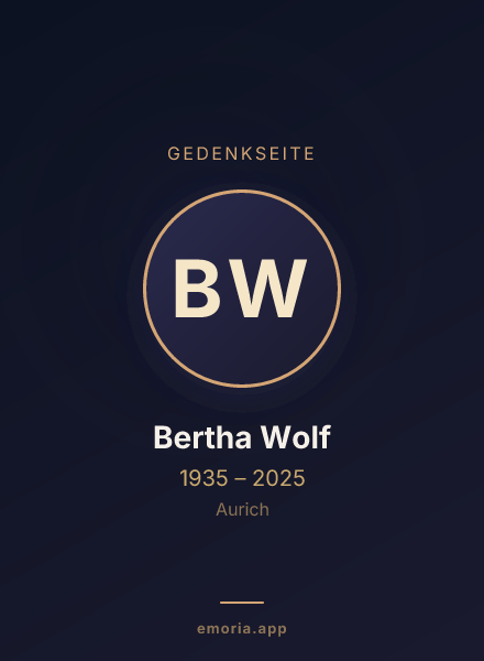 Gedenkportrait von Bertha Wolf