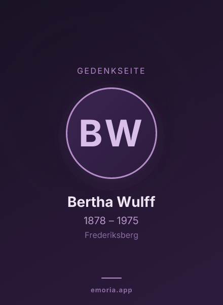 Gedenkportrait von Bertha Wulff