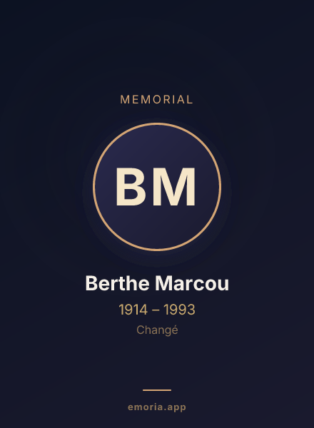 Memorial portrait of Berthe Marcou