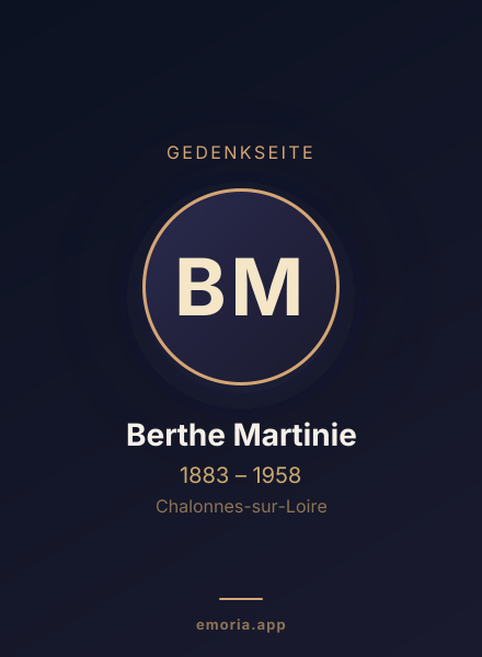 Gedenkportrait von Berthe Martinie