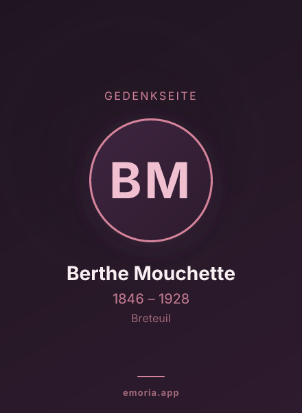 Gedenkportrait von Berthe Mouchette