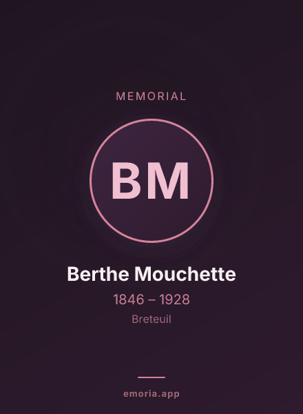 Memorial portrait of Berthe Mouchette