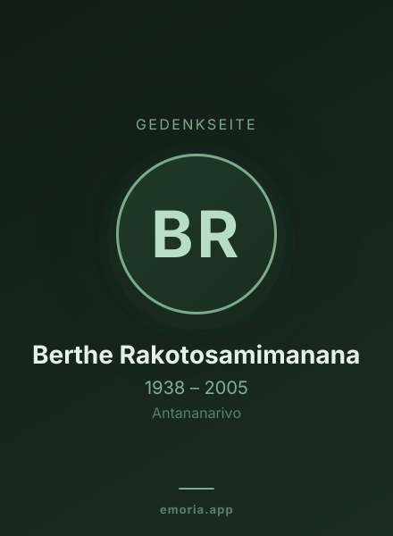 Gedenkportrait von Berthe Rakotosamimanana
