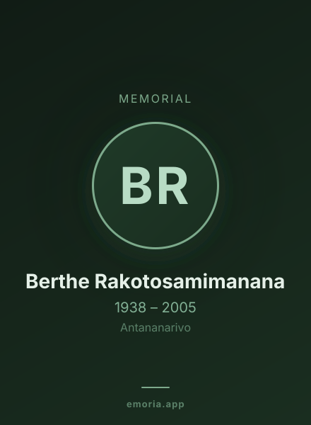 Memorial portrait of Berthe Rakotosamimanana
