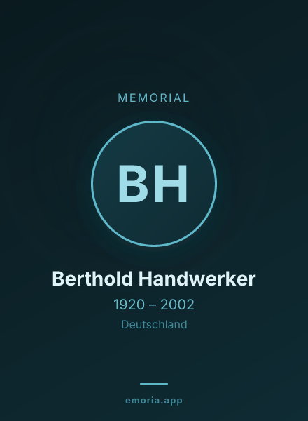 Memorial portrait of Berthold Handwerker