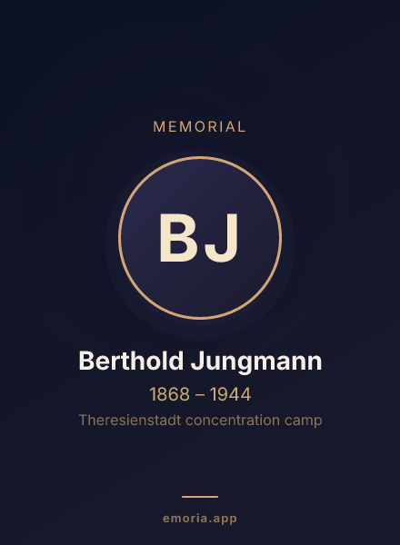 Memorial portrait of Berthold Jungmann