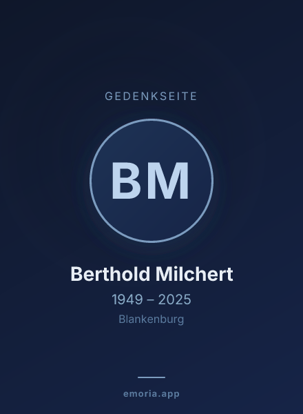 Gedenkportrait von Berthold Milchert