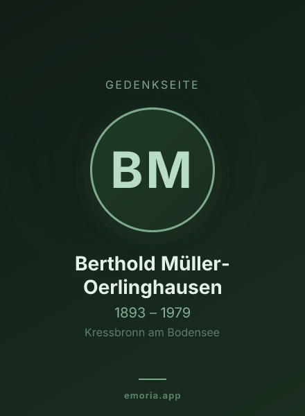 Gedenkportrait von Berthold Müller-Oerlinghausen