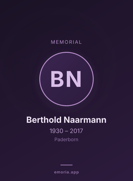 Memorial portrait of Berthold Naarmann