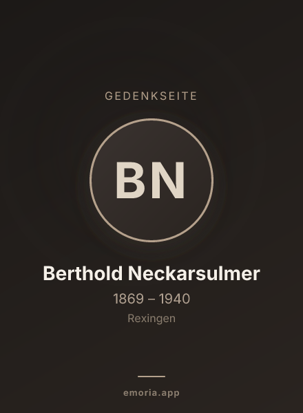 Gedenkportrait von Berthold Neckarsulmer