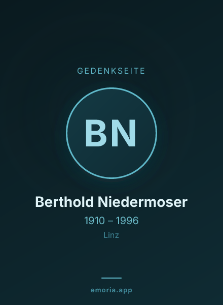 Gedenkportrait von Berthold Niedermoser