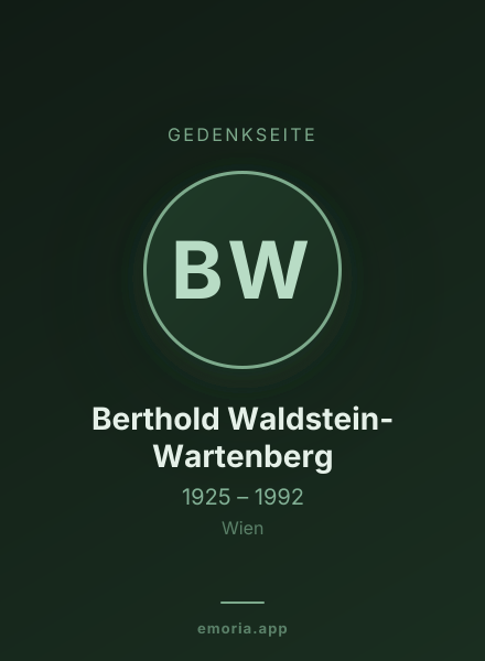 Gedenkportrait von Berthold Waldstein-Wartenberg