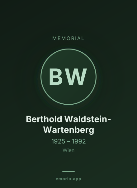 Memorial portrait of Berthold Waldstein-Wartenberg