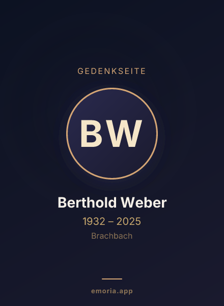 Gedenkportrait von Berthold Weber