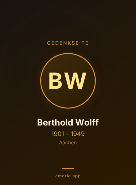Gedenkportrait von Berthold Wolff