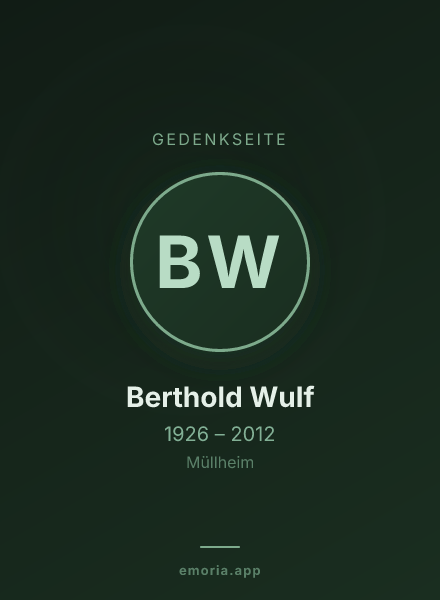 Gedenkportrait von Berthold Wulf