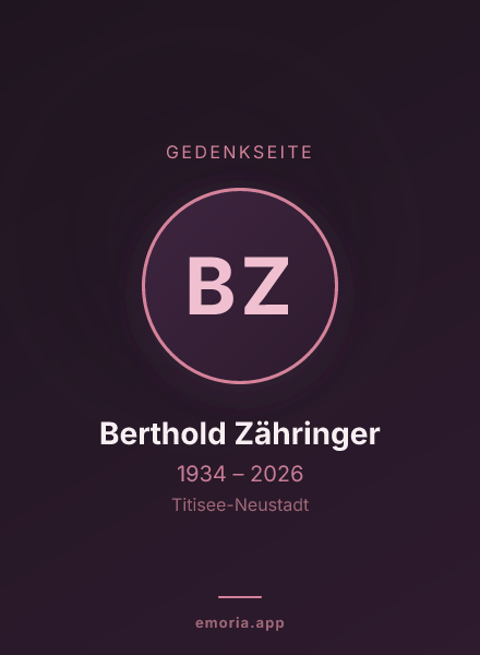 Gedenkportrait von Berthold Zähringer