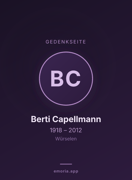 Gedenkportrait von Berti Capellmann