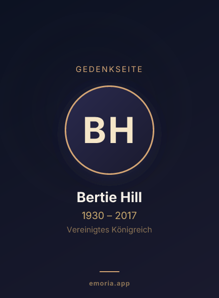 Gedenkportrait von Bertie Hill
