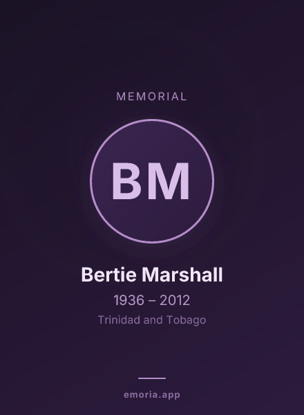 Memorial portrait of Bertie Marshall