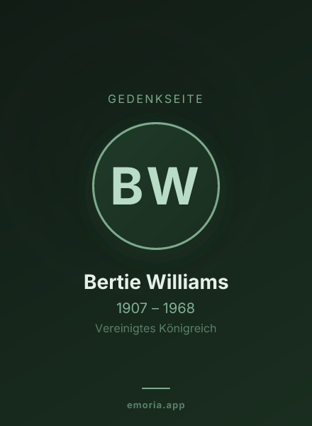Gedenkportrait von Bertie Williams