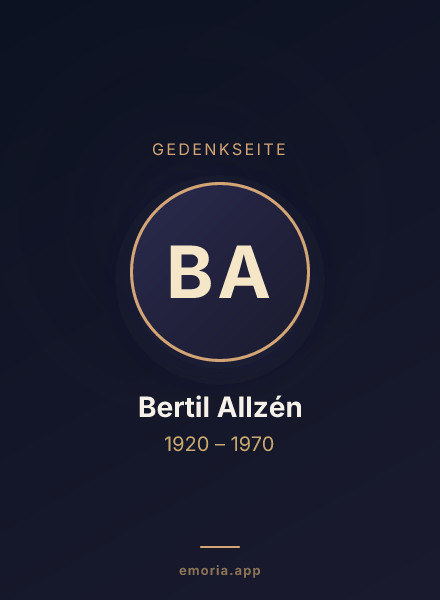 Gedenkportrait von Bertil Allzén