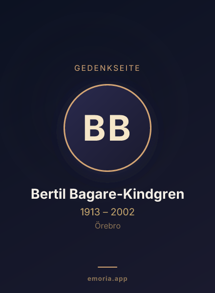 Gedenkportrait von Bertil Bagare-Kindgren