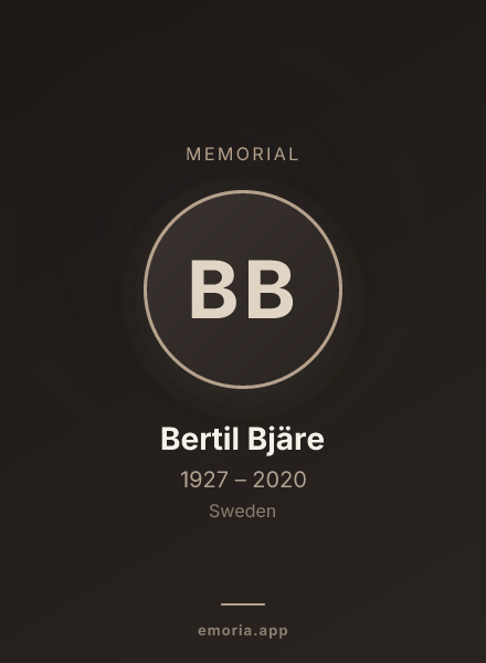 Memorial portrait of Bertil Bjäre