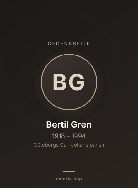 Gedenkportrait von Bertil Gren