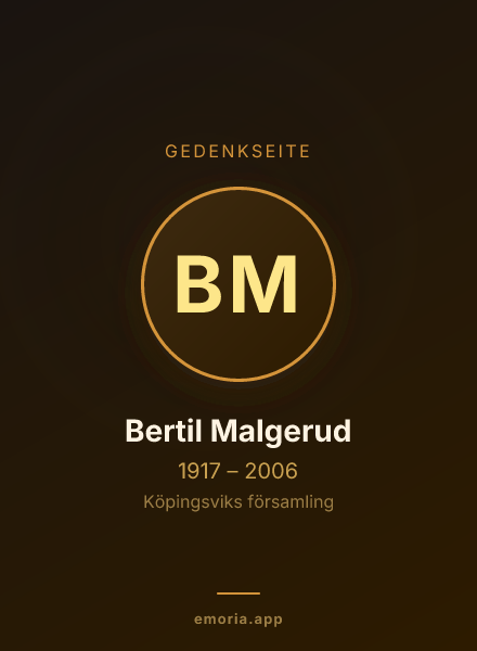 Gedenkportrait von Bertil Malgerud