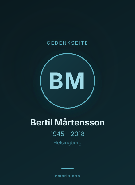 Gedenkportrait von Bertil Mårtensson