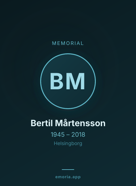 Memorial portrait of Bertil Mårtensson
