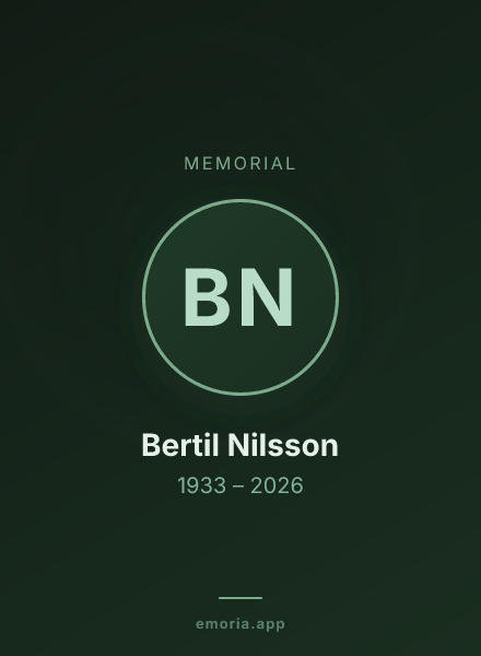 Memorial portrait of Bertil Nilsson