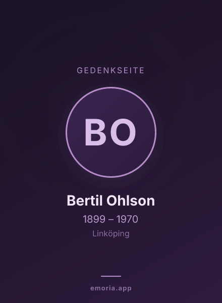 Gedenkportrait von Bertil Ohlson
