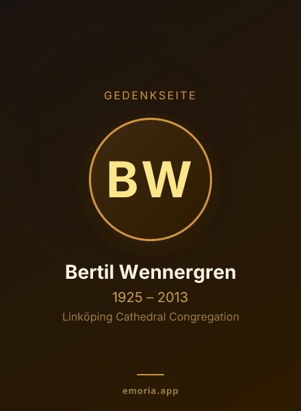 Gedenkportrait von Bertil Wennergren