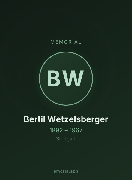 Memorial portrait of Bertil Wetzelsberger