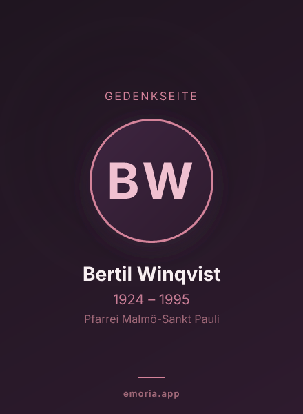Gedenkportrait von Bertil Winqvist