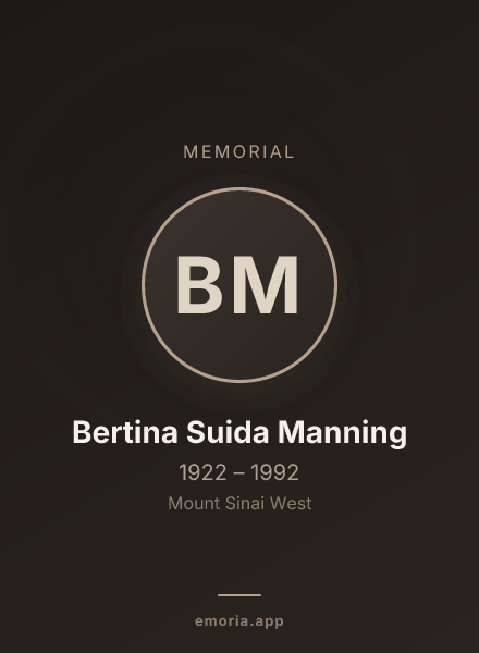 Memorial portrait of Bertina Suida Manning