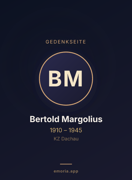 Gedenkportrait von Bertold Margolius