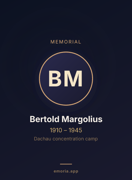 Memorial portrait of Bertold Margolius