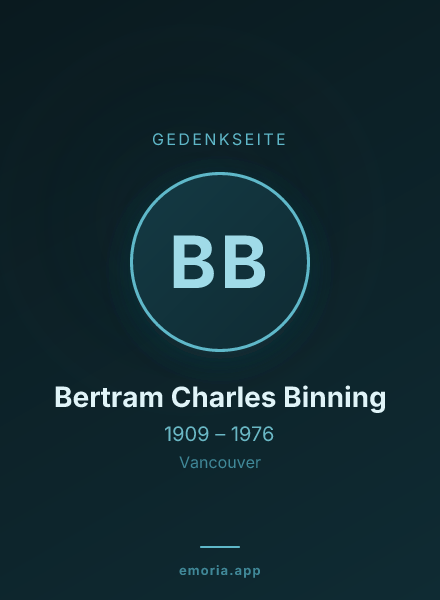 Gedenkportrait von Bertram Charles Binning