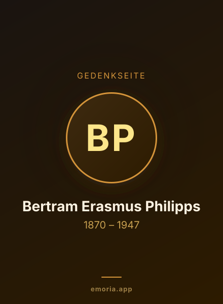 Gedenkportrait von Bertram Erasmus Philipps