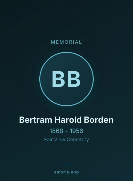 Memorial portrait of Bertram Harold Borden