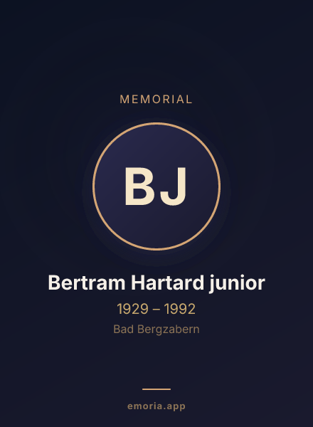 Memorial portrait of Bertram Hartard junior