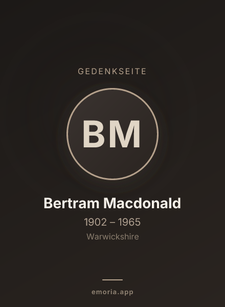 Gedenkportrait von Bertram Macdonald