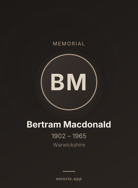 Memorial portrait of Bertram Macdonald