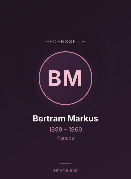 Gedenkportrait von Bertram Markus