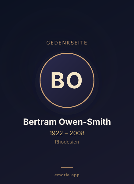 Gedenkportrait von Bertram Owen-Smith
