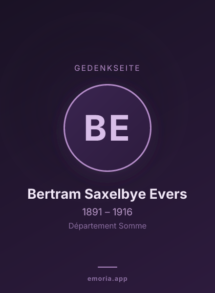 Gedenkportrait von Bertram Saxelbye Evers