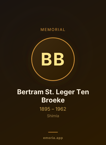 Memorial portrait of Bertram St. Leger Ten Broeke